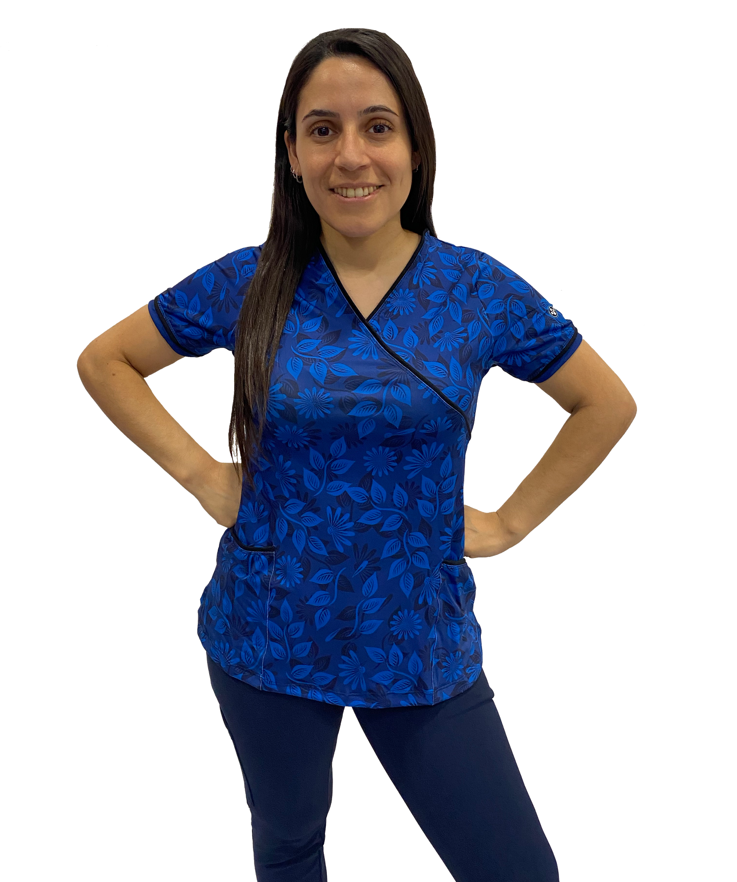 TOP LYCRA SOFT - FLOWER 6 - MARINO