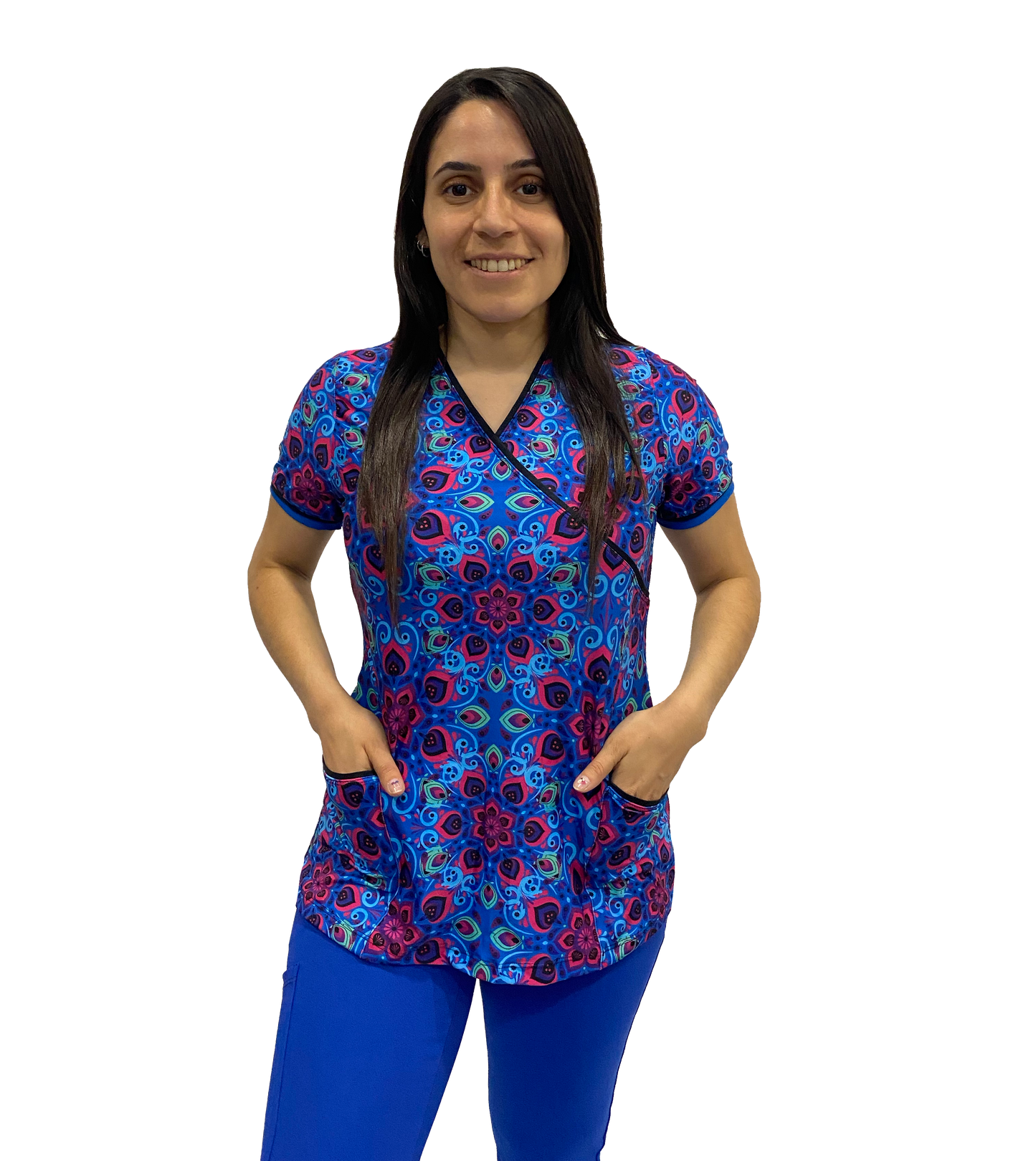 TOP LYCRA SOFT - MANDALA 1 - AZUL REY